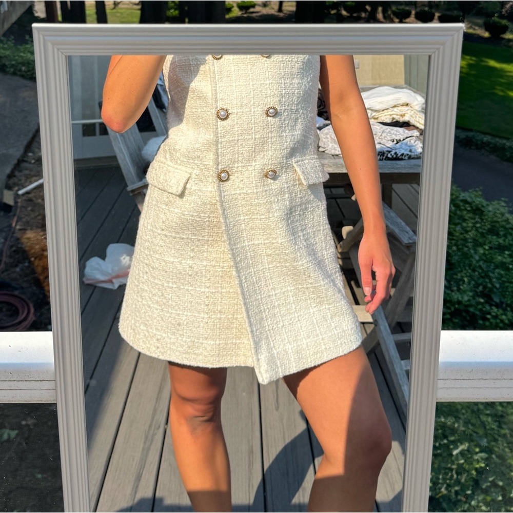 White Zara business casual dress - Picture 3 of 4